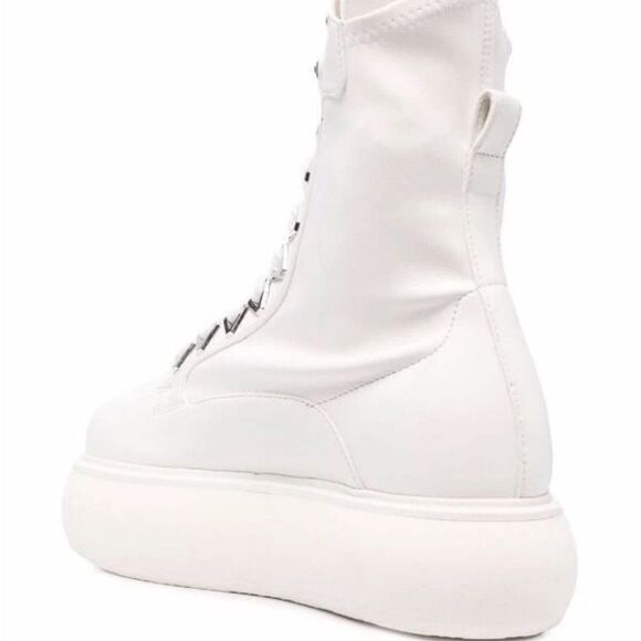 The Attico Women's White Selene Platform Leather Combat Boots SZ 37.5 NWT $1248 - Picture 4 of 5